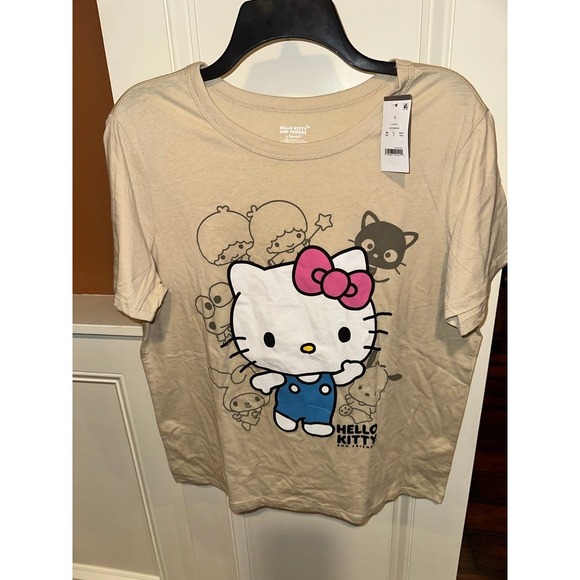 New Sanrio Hello Kitty & Friends Women's Biege beige short sleeve T shirt sz XL - Picture 1 of 5